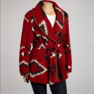 Beautiful wool coat w/ Aztec/Native American print